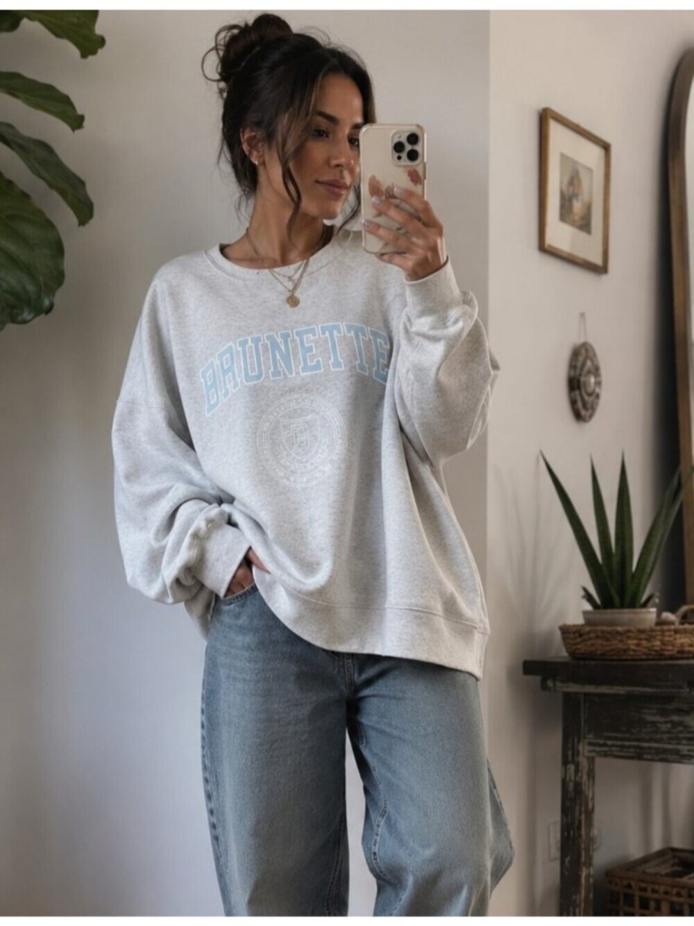 Brunette The Label Not your bF Collegiate crew large